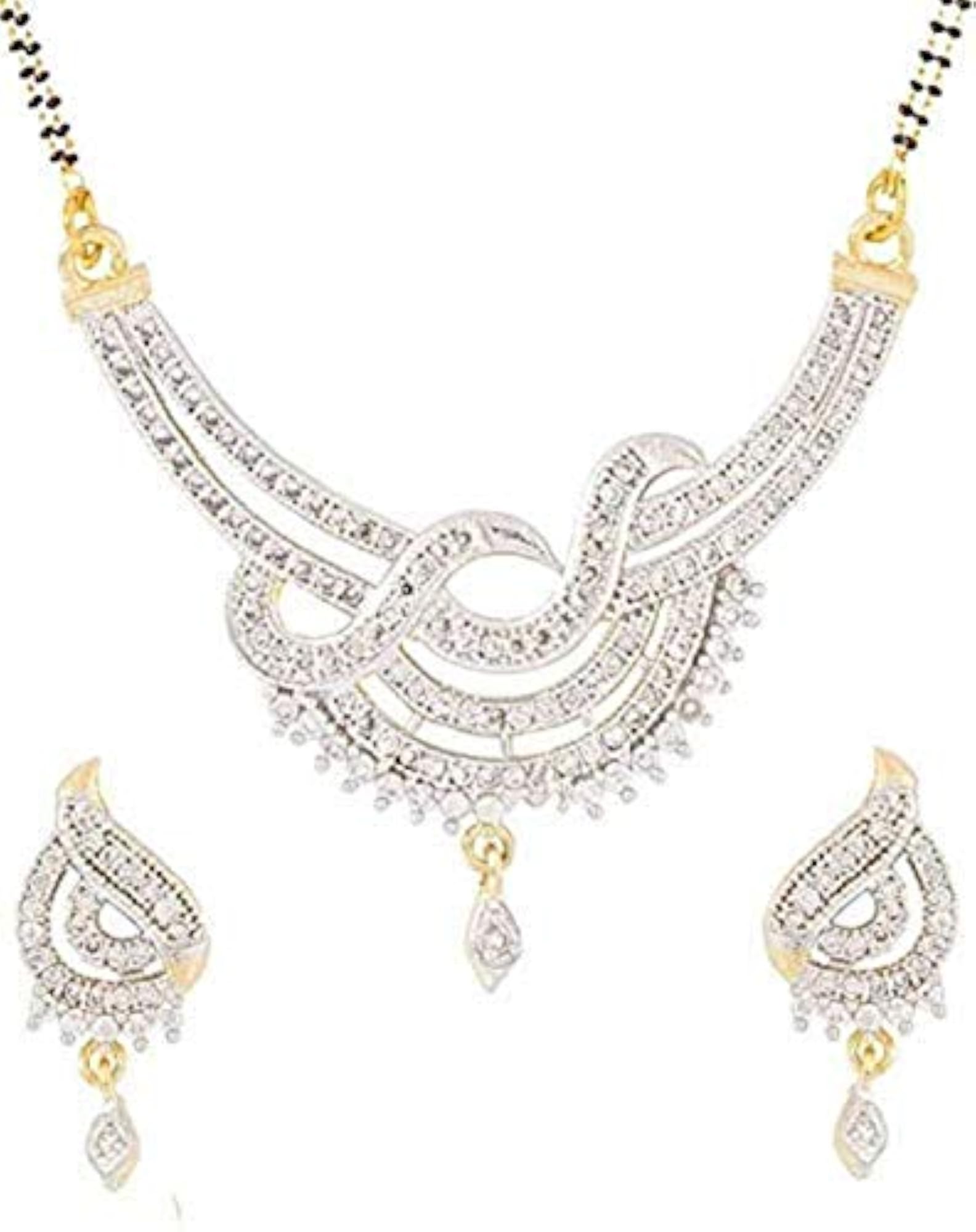 American Diamond Artistic Design Alloy Mangalsutra for Women